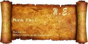 Munk Emil névjegykártya